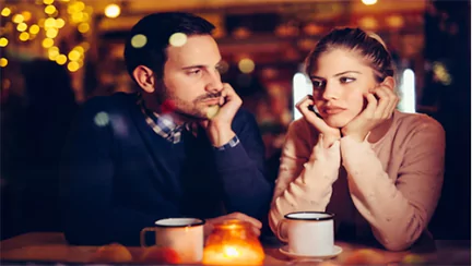 two people burned out from dating