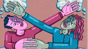 illustration of a couple having an argument