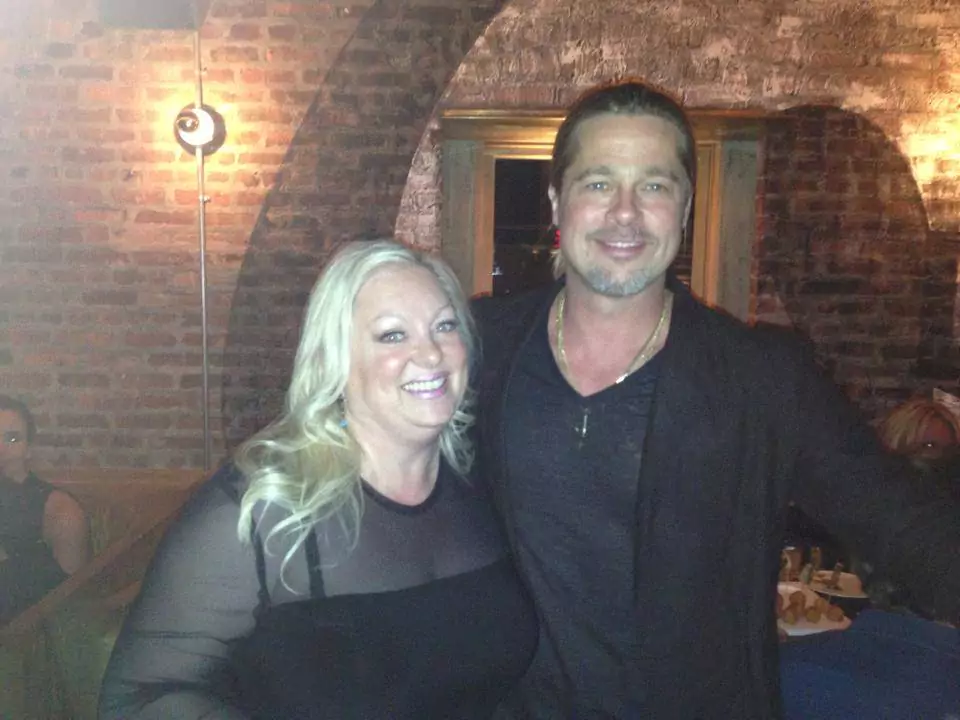 Susan Trombetti with Brad Pitt