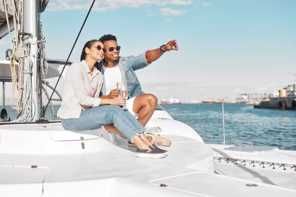 couple sailing